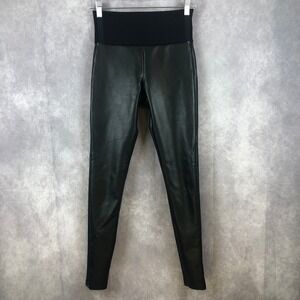 Assets by Spanx Leggings Womens Size Small Faux‎ Leather Black High Rise Pants